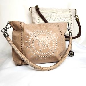 The Sak Leather Handbags Set 2 Indio Whipstitch Hobo Indio Stone Leather Quilted